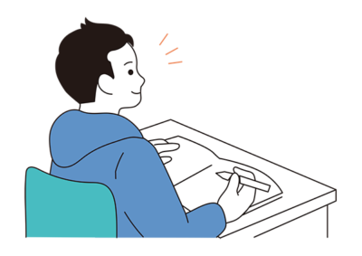 パソコンと男子