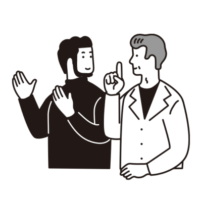 男性二人の会話シーン